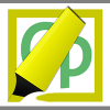 A highlighter drawing a yellow rectangle around the Captivate's CP logo.