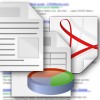 icons for word processor document, spreadsheet, and portable document format with Google search results