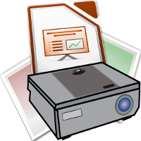 Using LibreOffice Impress slide presentation software in classroom