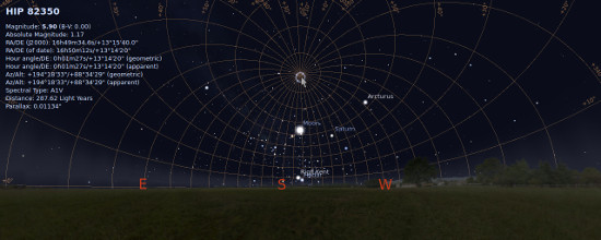 Clicking the center of azimuthal grid in Stellarium