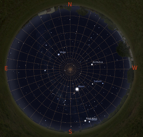 Stellarium with all celestial bodies in the sky visible